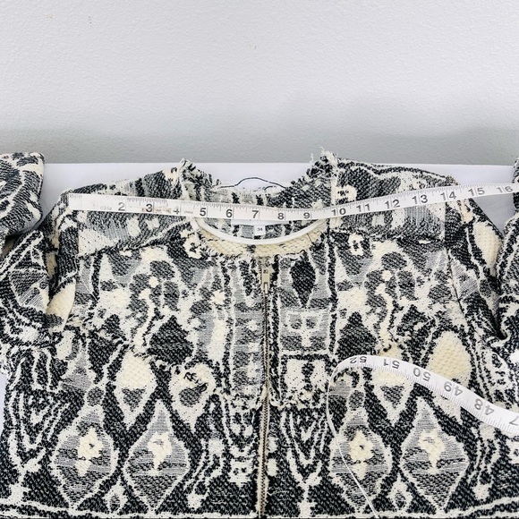 IRO Black white blazer jacket Dickey skuba snake geometrical cotton wool tweed - Picture 13 of 15